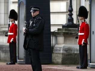 A man has been charged after being caught with a knife rushing through a gate at Buckingham Palace.