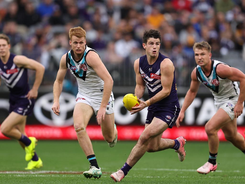The Dockers and Power clash on Saturday night. Picture: Getty Images