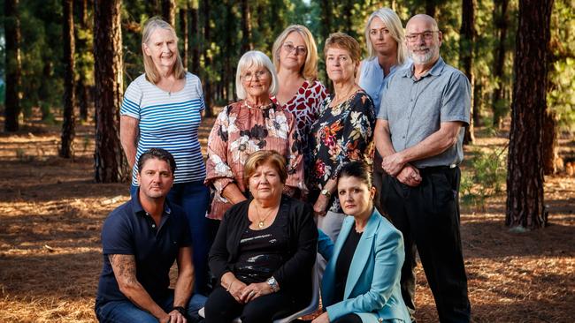 Front: Claudio Ferraro, his mother Elisabetta Ferraro and sister Enza Ferraro. Standing, Elaine Ashworth, her best friend Sandi Todd, Jo Tonkin, her mother Veronica Leaney, and sister Cheryl Ogden and Stephen Lavender. Picture: Matt Turner