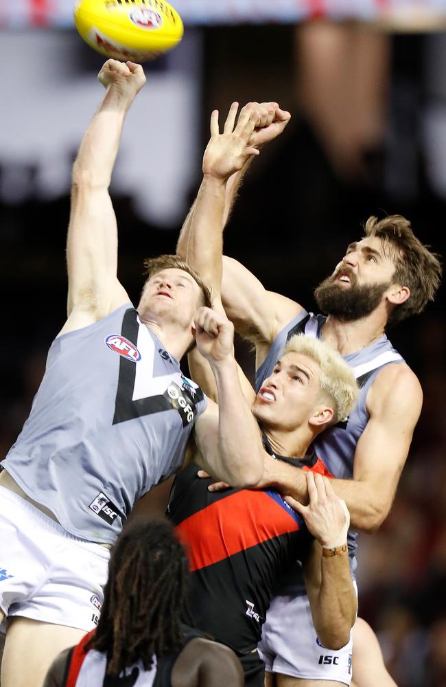 Westhoff has spent the past three games in defence for Port Adelaide including last week’s win over Essendon. Picture: Michael Willson (Getty).