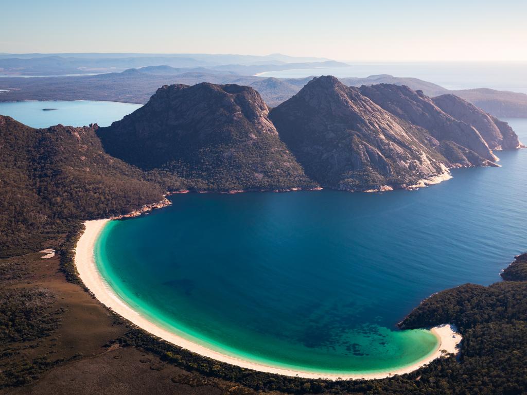 Stunning Wineglass Bay on Tasmania’s east coast. Picture: Tourism Australia