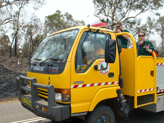 A rural fire brigade truck at Sarina Beach.