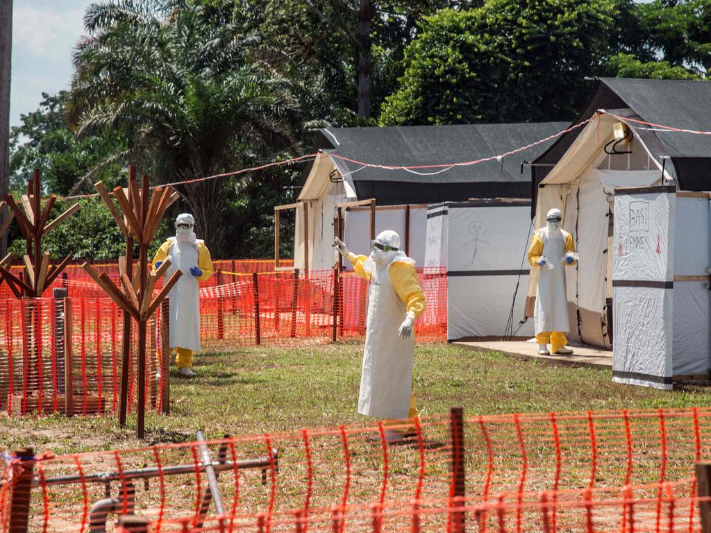 Health workers operate within an ebola safety zone in the Health Center in Iyonda, near Mbandaka. The Democratic Republic of Congo on August 1, 2018 reported an outbreak of ebola in the east of the vast country, barely a week after it had declared the end to an outbreak in the northwest. Picture: AFP