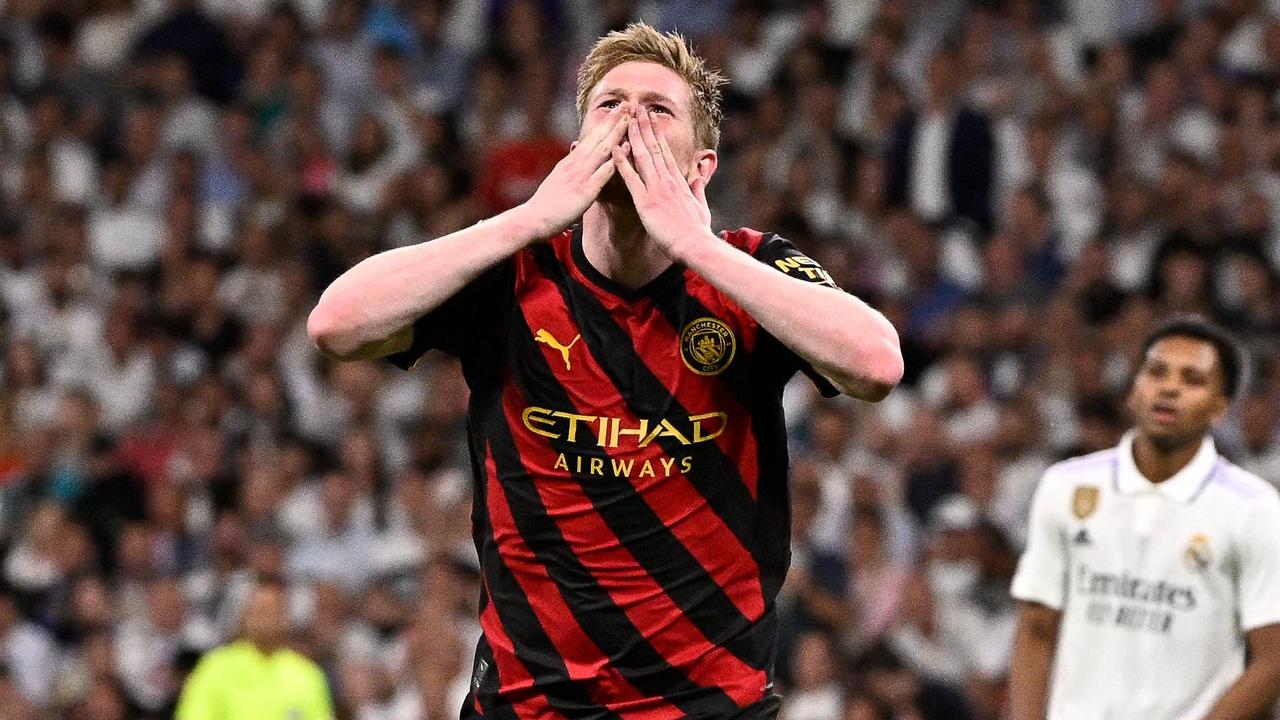 Manchester City's Belgian midfielder Kevin De Bruyne celebrates. Photo by JAVIER SORIANO / AFP.