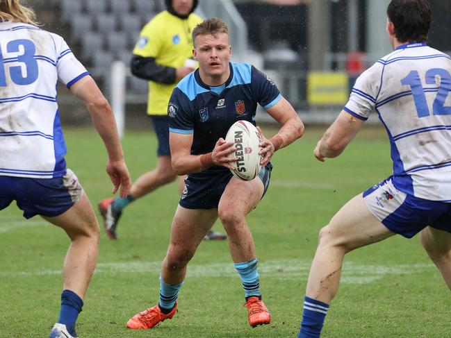 CHS player 12, Harrison Hassett, Chevy Stewart, ASSRL National Semi-finals, NSW CCC 18 years vs NSW CHS 18 years, Redcliffe. Picture: Liam Kidston