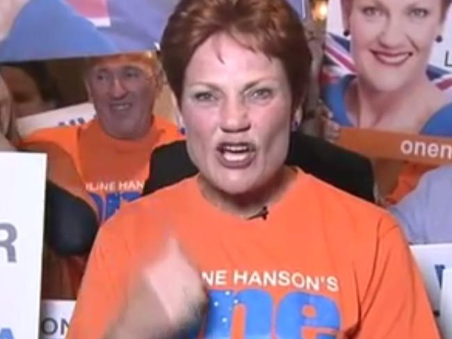 Hanson loses it over ‘halal’ jibe