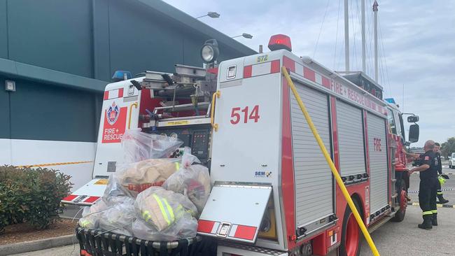 Firefighters attended a blaze at the AutoBarn store on Greenway Drive in Tweed Heads South on Saturday, October 24, 2020.