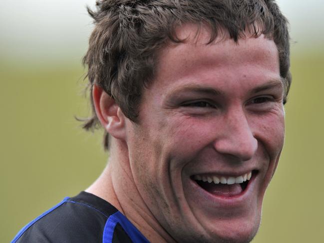 Canterbury-Bankstown Bulldogs rugby league player Josh Jackson answers a question during a media conference in Sydney on Wednesday, Aug. 29, 2012. (AAP Image/Paul Miller) NO ARCHIVING