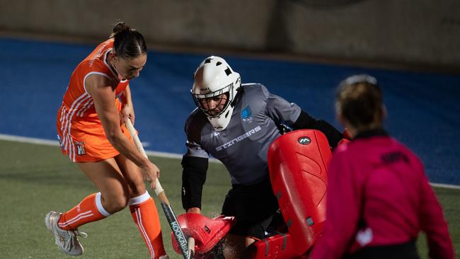 The first Festival of Hockey match between the Territory Stingers and Brisbane Blaze. Picture: Pema Tamang Pakhrin