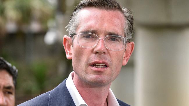 SYDNEY, AUSTRALIA - NewsWire Photos , FEBRUARY  13, 2021: NSW Premier Dominic Perrottet speaks to the media during a press conference in Sydney.  Picture: NCA NewsWire / Flavio Brancaleone