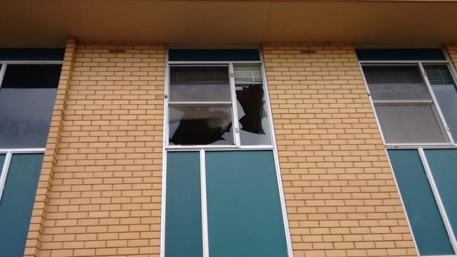 Windows in the old dormitories have been broken. Picture: Supplied