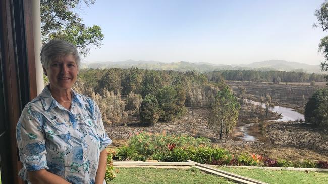 Julie Smith and her husband had their bags packed, ready to leave, as fire approached their property at Tanglewood.