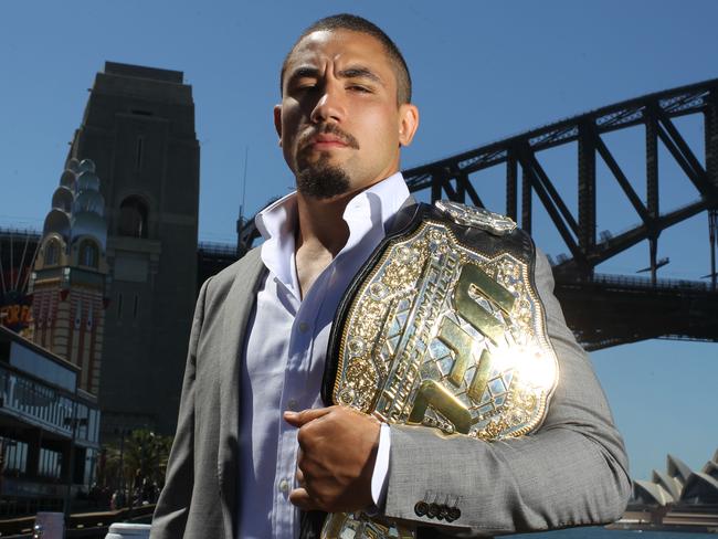 Robert Whittaker wants a gold medal to go with his UFC belt. Picture: AAP