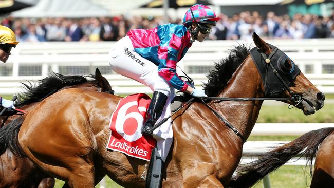 Michelle Payne riding Dandy Gent. Picture: Colleen Petch