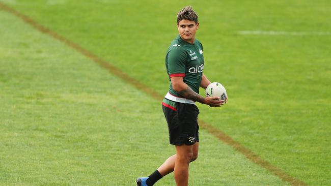 Latrell Mitchell could be set for a move to centre, with James Roberts out indefinitely. Picture: AAP.