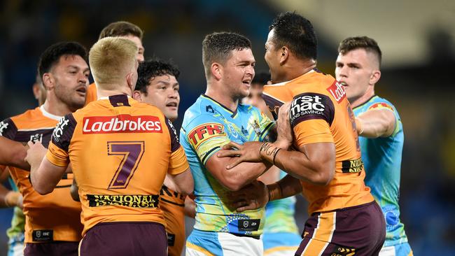 Former Bronco Ash Taylor came back to haunt his old side, helping set up one of the best tries of the season. Picture: Getty Images.