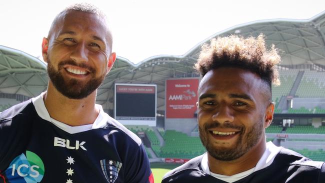 Rebels with a cause: Quade Cooper (left) and Will Genia in Melbourne. Photo: Marty Cambridge, Rugby Australia