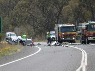 One person was killed in a crash between a car and a truck near Stanthorpe. . Picture: Samantha Wantling