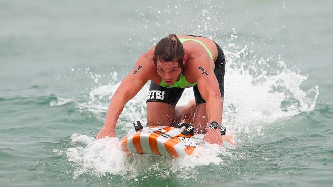 Tanyn Lyndon paddles during round 2 of the Nutri-Grain Series at Burleigh Heads on November 17, 2019 in Burleigh Heads, Australia. (Photo by Chris Hyde/Getty Images)