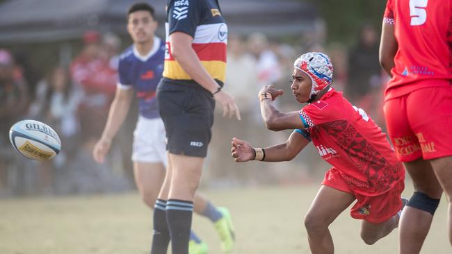 The action in the U17 Tonga and Samoa match was intense.