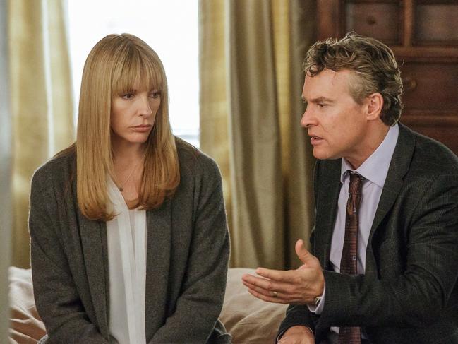 Tate Donovan with Toni Collette in Hostages. Picture: Supplied