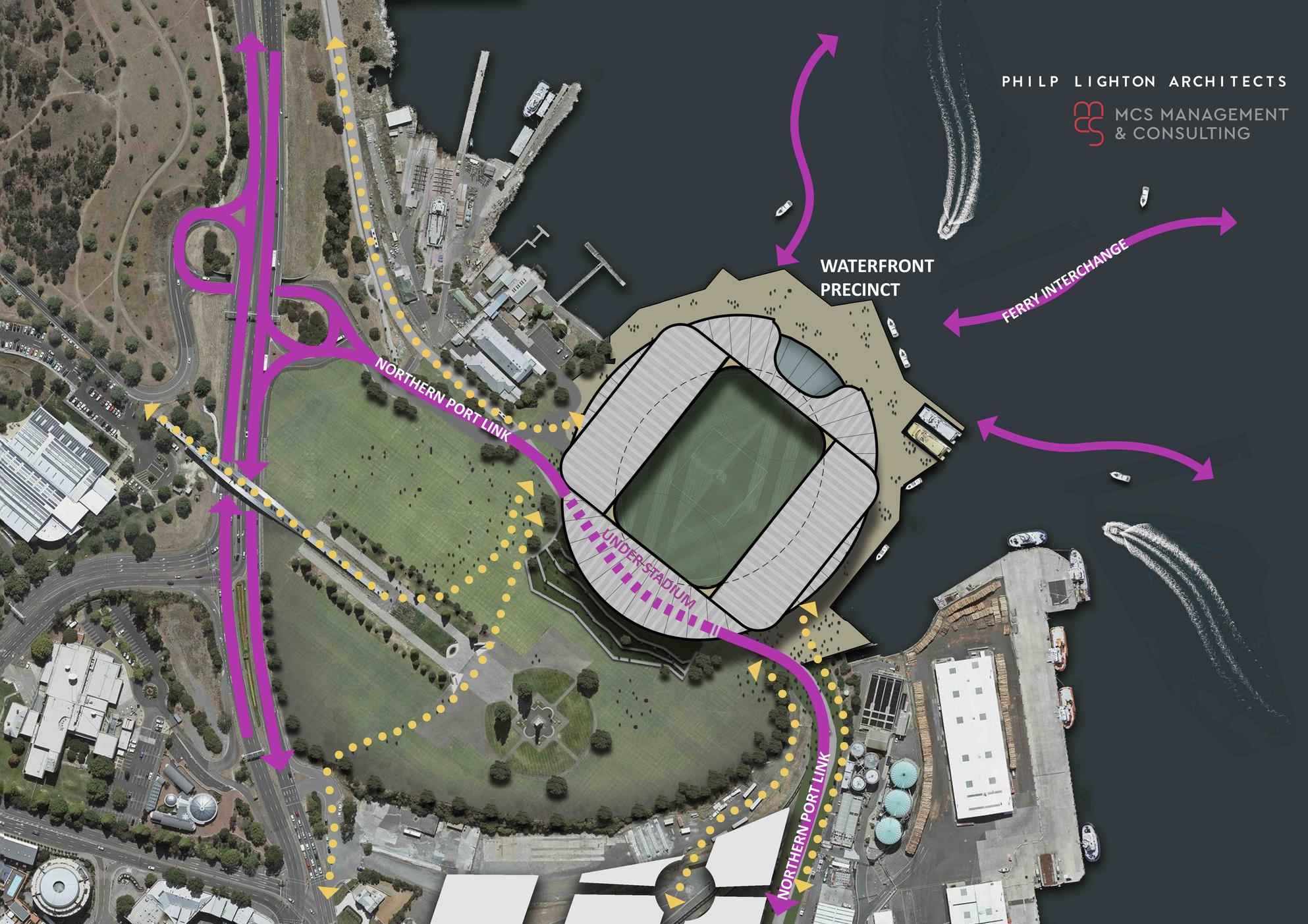 Tasmania Hobart stadium plans New Hobart stadium would be built over