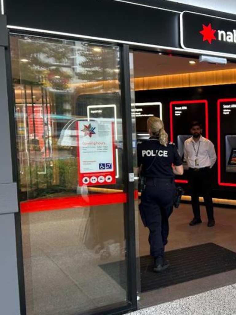 Police continue to investigate the alleged armed robbery at NAB on Griffith St, Coolangatta.