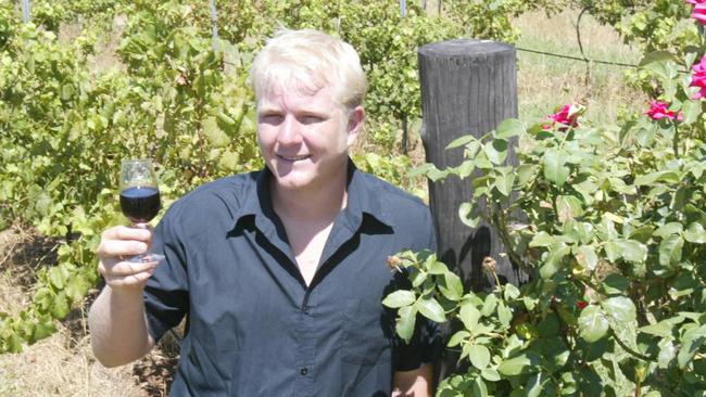 Dusty Hill Estate, Joe Prendergast with some of his wines.