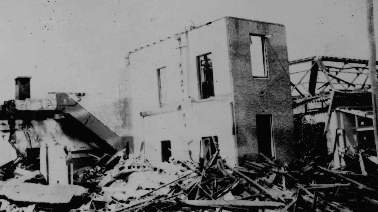 Bomb Damage to Darwin Post Office on February 19, 1942. Picture Basil Stahl/Supplied