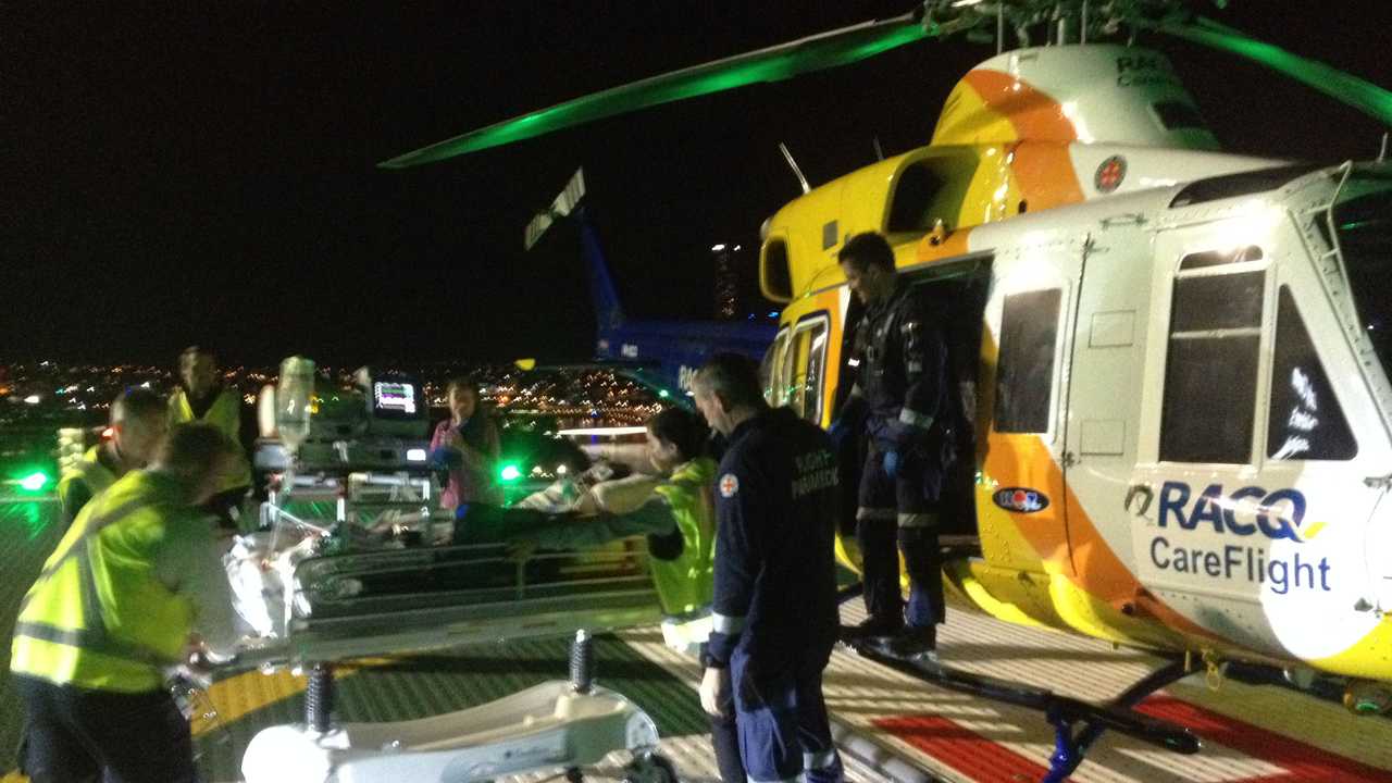 One man was airlifted by RACQ LifeLight helicopter to a Brisbane hospital.