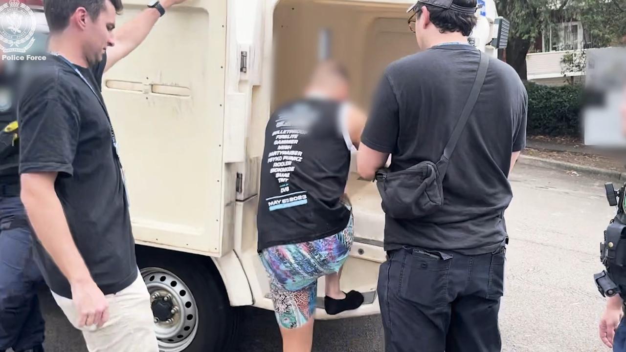 Thomas Stojanovski was arrested at Arncliffe over his alleged role in an anti-Semitic graffiti attack. Picture: NSW Police