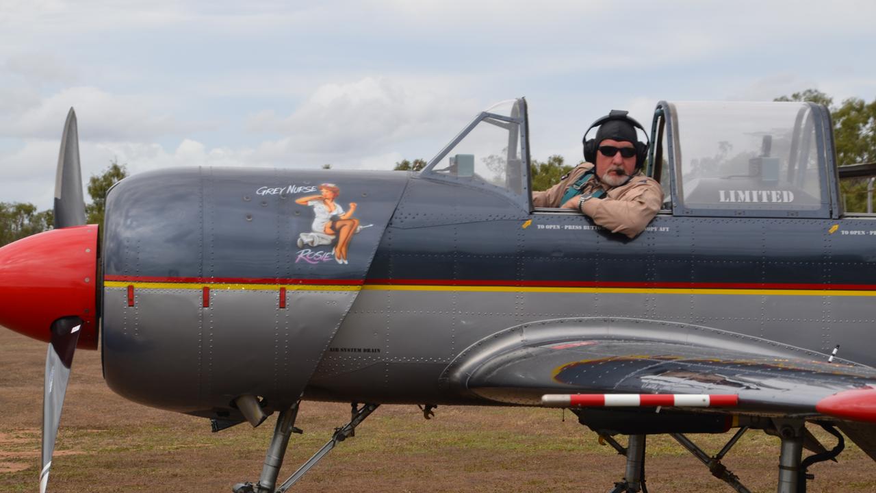 Former RAAF pilot Pete Marris in a Yak-52 warbird, previously used by Russians to train their military pilots. Pete works full-time for Lifeflight as a rescue helicopter pilot in Bundaberg.