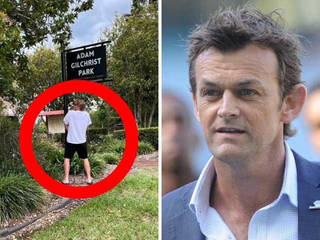 Adam Gilchrist and son Harry