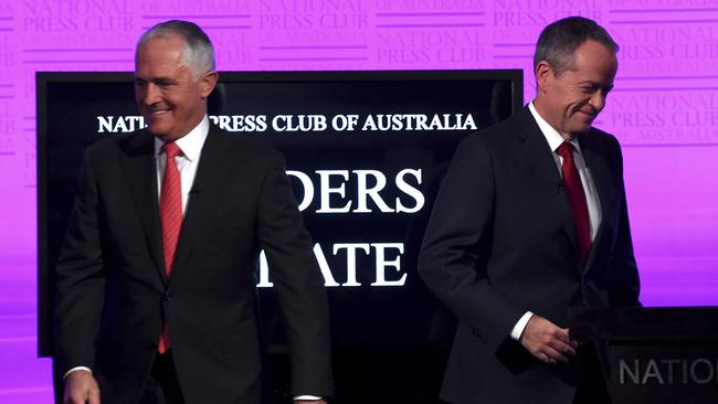 Malcolm Turnbull and Bill Shorten prepare for the leaders’ debate.