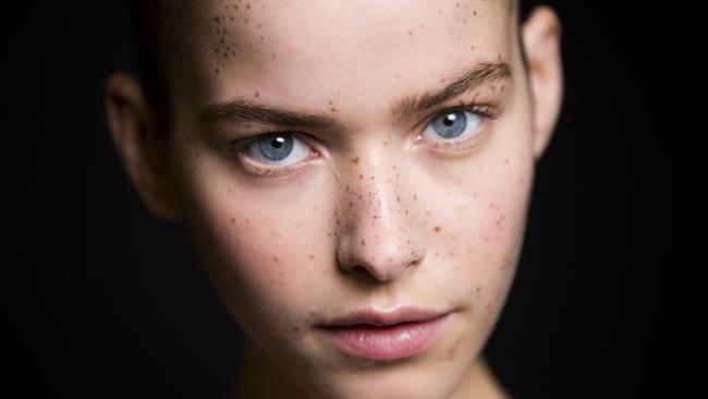 LONDON, ENGLAND - SEPTEMBER 14: A model backstage at the Preen show during London Fashion Week Spring Summer 2015 at on September 14, 2014 in London, England. (Photo by Tristan Fewings/Getty Images)