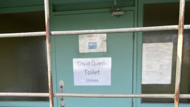 The Mount Gambier Covid-19 Showgrounds Testing Clinic toilets were locked. Picture: Supplied