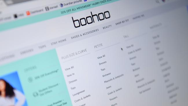 The online fashion portal Boohoo. Picture: AFP