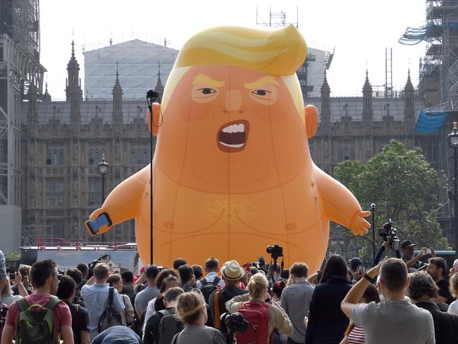 The Trump Blimp was designed to insult, its creators said.