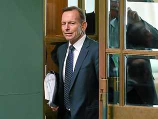 Tony Abbott arrives for Question Time in Parliament. Picture: MICK TSIKAS