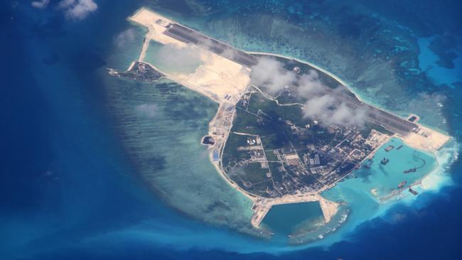 An aerial view of Woody Island showing the runway.