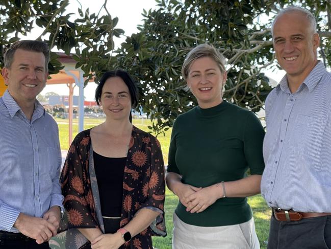 Deputy opposition leader Jarrod Bleijie joins Amanda Camm and Nigel Dalton to speak with India Williamson. Photo: Fergus Gregg