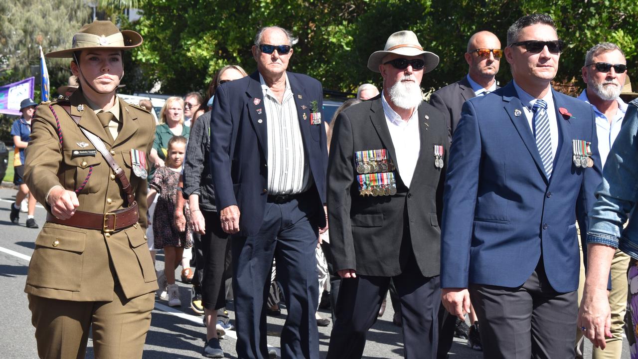 Kawana Anzac Day service march 2024. Picture - Madeline Grace.