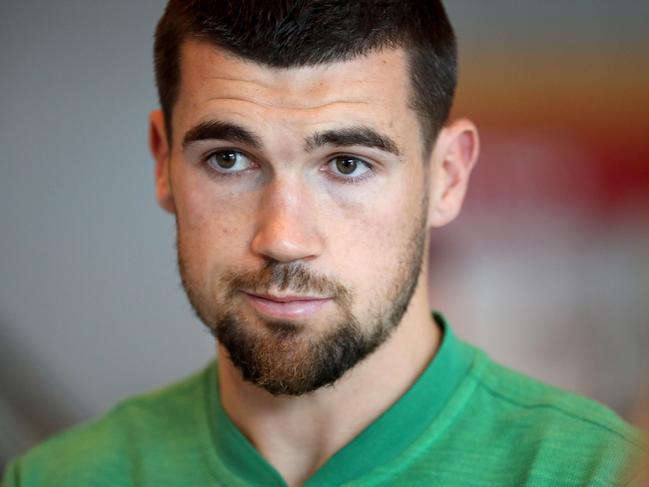 Socceroos Mat Ryan speaks to media at Sydney airport, 18th November 2018. Picture by Damian Shaw