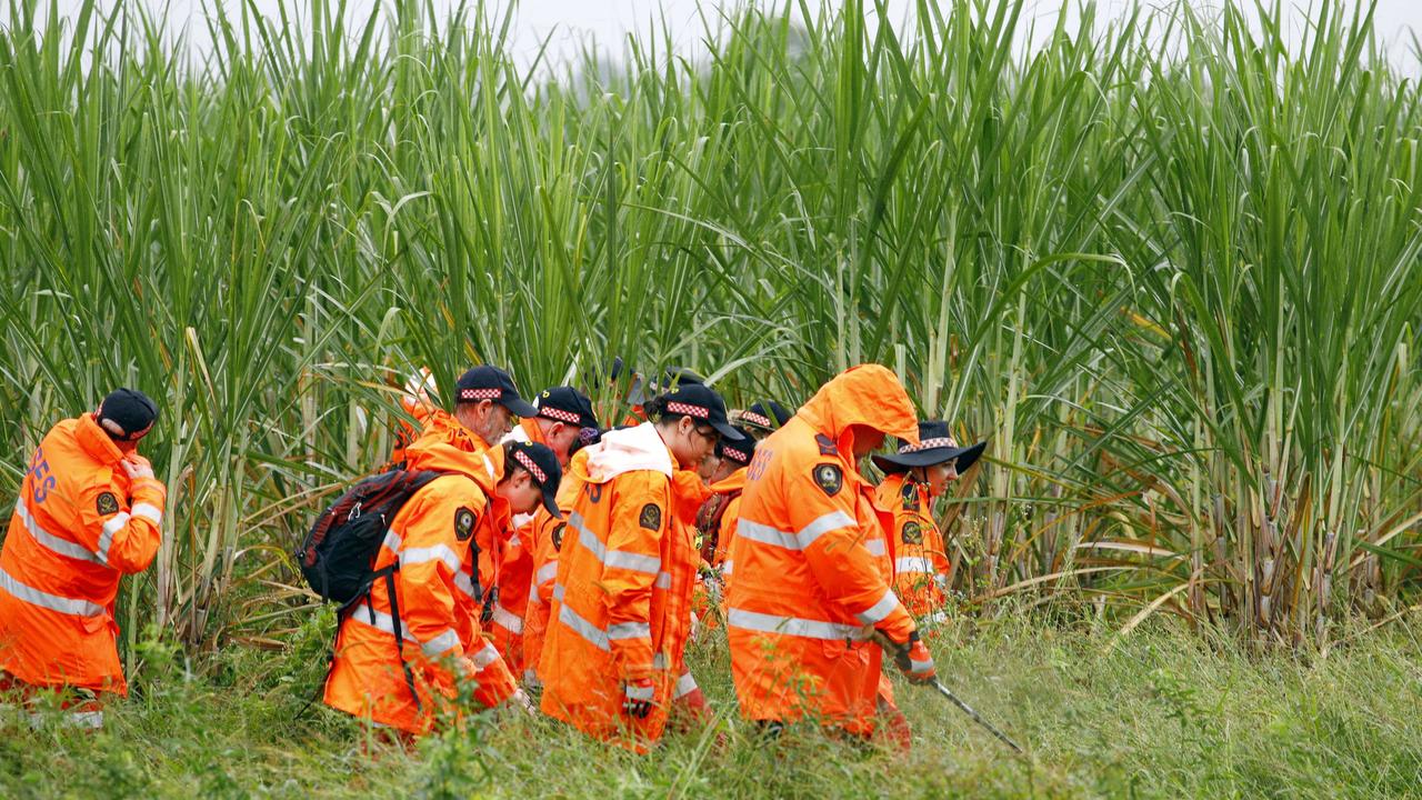 Police and SES crews at the scene at the Woodhill property. Picture: Tertius Pickard