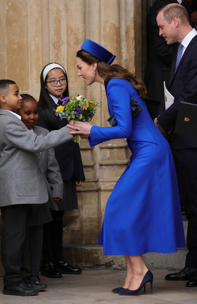 Kate meets the public outside the Abbey. Picture: Getty