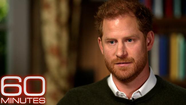 The first US TV interview where Prince Harry discussed Spare. Picture: CBS via Getty Images