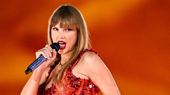 Taylor Swift performs on stage in Nanterre, France. Picture: AFP.