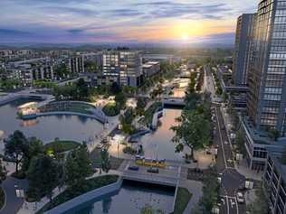 FUTURE VISION: An artist' impression of the Corso in the new Maroochydore city centre, looking west. Picture: Contributed