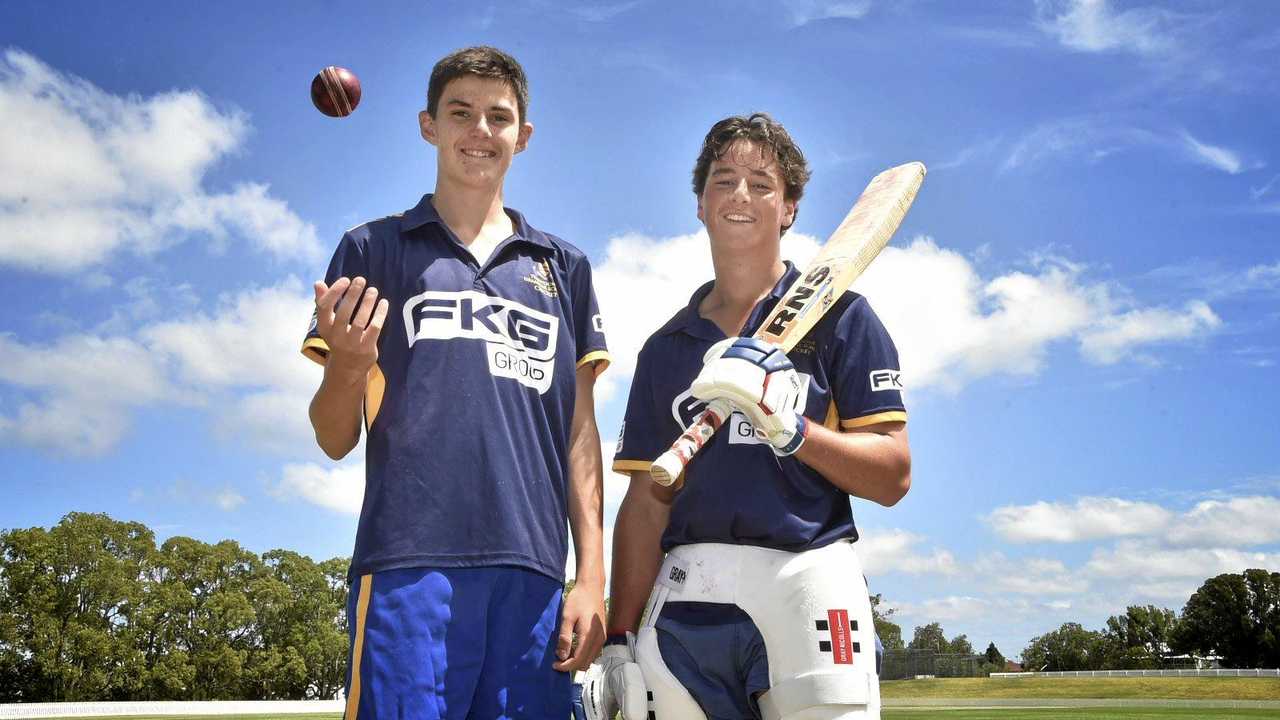 DYNAMIC DUO: Toowoomba Grammar School cricketers Jem Ryan (left) and Sam Anderson will represent Queensland at the 2019 National Cricket Championships. Picture: Bev Lacey