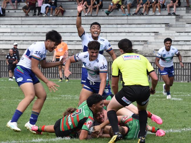 The Warriors celebrate their first ever Harold Matthews win. Picture: Sean Teuma